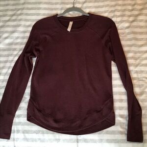 Athleta XS Mindset Purple Terry Fleece Longsleeve Sweater Top